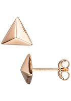 Jobo Paar Ohrstecker »Dreieck«, dreieckig 925 Silber roségold vergoldet