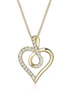 Elli dames infinity hart symbool met cubic zirconia in 925 sterling zilver rose gold plated