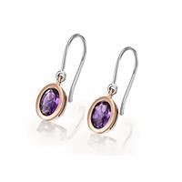 Averdin Paar Ohrhänger 925/- Silber 2 lila Amethyst