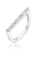 Elli Dames stapelbaar met kristallen Geo in 925 sterling zilver