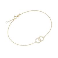 Luigi Merano Armband »Mittelteil zwei verschlungene Ringe mit Zirkonia, Gold 375«