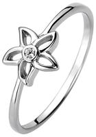 Jobo Fingerring »Blume«, 925 Silber mit Zirkonia