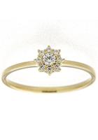 Goldring »Blüte, glänzend«, mit Zirkonia