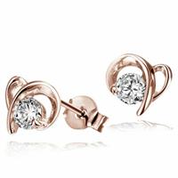 goldmaid Paar Ohrstecker 925 Sterlingsilber vergoldet 2 weiße Zirconia
