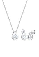 Elli Dames Drop met Zirkonia Kristallen in 925 Sterling Zilver Roségoud verguld