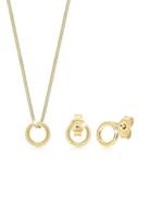 Elli Schmuckset »Kette Ohrstecker Kreis Geo Basic 375 Gelbgold«