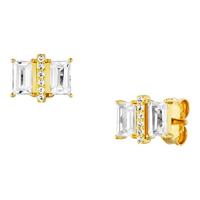 CAÏ Ohrstecker »925/- Sterling Silber vergoldet mit Weißtopas«