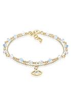Elli Dames Boze Oog met kristallen in 925 Sterling Zilver verguld Goud