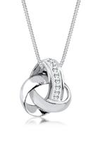 Elli Dames knoop hanger met kristallen in 925 sterling zilver