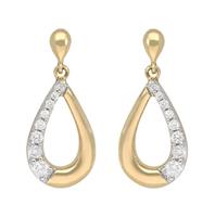 Vivance Paar Ohrstecker »Tropfen«, 16 Diamanten = 0,19ct.