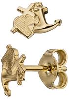 Jobo Paar Ohrstecker »Glaube Liebe Hoffnung«, 333 Gold