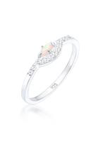Elli Dames Vintage Precious met Zirconia Marquise Opal in 925 Sterling Silver
