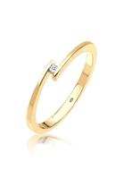 Elli DIAMONDS Dames Verlovingsring met Diamant (0.015 ct.) in 925 Sterling Zilver