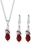 Elli Dames druppels met witte kristallen in 925 sterling zilver