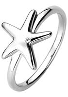 Jobo Fingerring »Seestern«, 925 Silber mit Zirkonia