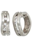 Jobo Paar Creolen, 925 Silber mit Zirkonia