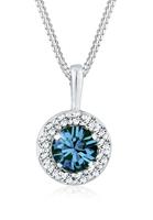 Elli Dames cirkel geo met kristal fonkelend in 925 sterling zilver