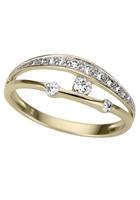 Firetti Goldring »bicolor, teilweise mehrreihig, rhodinierte Fassung, glanz, massiv«, mit Zirkonia