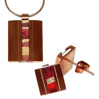 DeMarie Schmuckset "Edelstahl mit Silber-/Goldeinlage"
