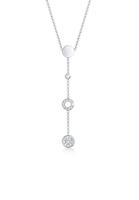 Elli Dames Y-ketting cirkels kristallen in 925 sterling zilver