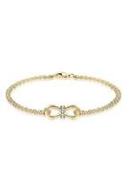 Elli Dames Infinity met kristallen in 925 sterling zilver verguld