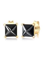 Elli Dames Geo Hoekig met Zirkonia Kristal in 925 Sterling Zilver Verguld