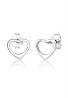 Elli Dames hart liefde in 925 sterling zilver