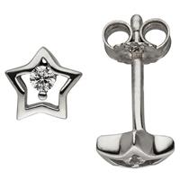 sigo Kinder Ohrstecker Stern 925 Sterling Silber 2 Zirkonia Kinderohrringe