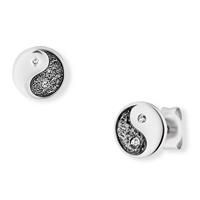 CAÏ Ohrstecker »925/- Sterling Silber Zirkonia Yin Yang«