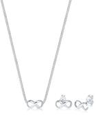 Elli Schmuckset »Infinity/Unendlichkeitszeichen, 0911352717« (Set, 3-tlg), mit Swarovski Kristallen