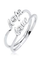 Elli Dames Hope Love met kristallen in 925 sterling zilver