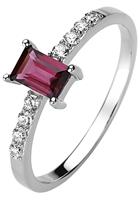 Jobo Fingerring, 925 Silber mit Rhodolith und 8 Zirkonia