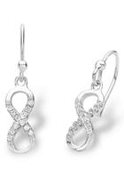 amor Oorbellen voor dames, sterling zilver 925, zirkonia (synth.) Oneindigheid