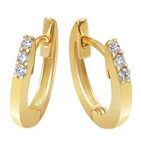 goldmaid Paar Creolen Memoire 585/- Gelbgold 6 Brillanten 0,10 ct.