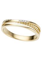 Firetti Goldring »Glanz, rhodiniert, massiv, mehrreihig, mit kleinen Kugeln«, mit Brillanten