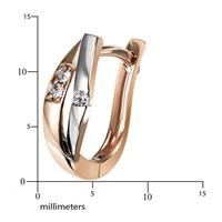 goldmaid Paar Creolen 375/- Gold Bicolor 6 Brillanten 0,08 ct. P2/H