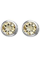 Jobo Paar Ohrstecker, 925 Silber mit Citrin