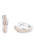 amor hoepel oorbellen voor dames, 925 Sterling zilver, zirkonia synth.