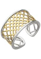 Jobo Fingerring, offen 925 Silber bicolor vergoldet
