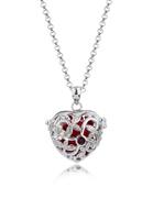 Nenalina Kette mit Anhänger »Herz Klangkugel Granat Ornament 925 Silber«