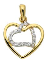 Adelia´s Kettenanhänger »Gold 8 k (333) Motiv - Anhänger«, Herz 8 k 333 Gelbgold mit Zirkonia