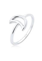 Fingerring »Halbmond Luna Basic Astro Cut-Out 925er Silber«