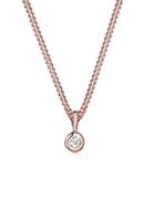 Elli DIAMONDS Dames Cirkel Ronde Diamant (0.03 ct.) in 925 Sterling Zilver Rose Goud Plated
