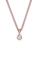 Elli DIAMONDS Elli DIAMONDS Halsketting Dames Cirkel Ronde Diamant (0.03 ct.) in 925 Sterling Zilver Rose Goud Plated