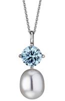 Adriana Kette mit Anhänger »R107«, mit Zirkonia und Süßwasserzuchtperle, Made in Germany