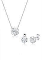 Elli Schmuckset »Blume Zirkonia 925 Sterling Silber«