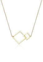 Elli Dames Vierkant Geo Basis in 925 Sterling Zilver Verguld