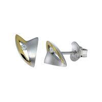 Vivance Ohrstecker »925/- Sterling Silber bicolor Zirkonia«