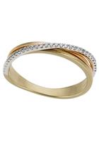 Firetti Goldring »Teilweise mehrreihig, verschlungen, tricolor, Glanz, massiv«, mit Brillanten