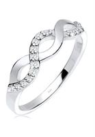 Elli dames knoop golven oneindigheid met zirconia steentjes in 925 sterling zilver